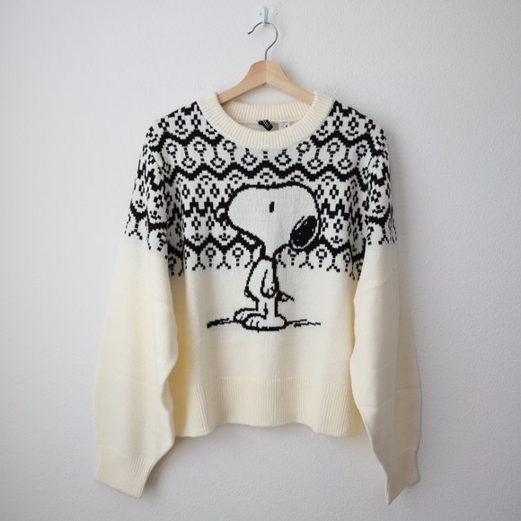 Hu0026M | Sweaters | Hm X Peanuts Snoopy Jacquard Knit Sweater L | Poshmark